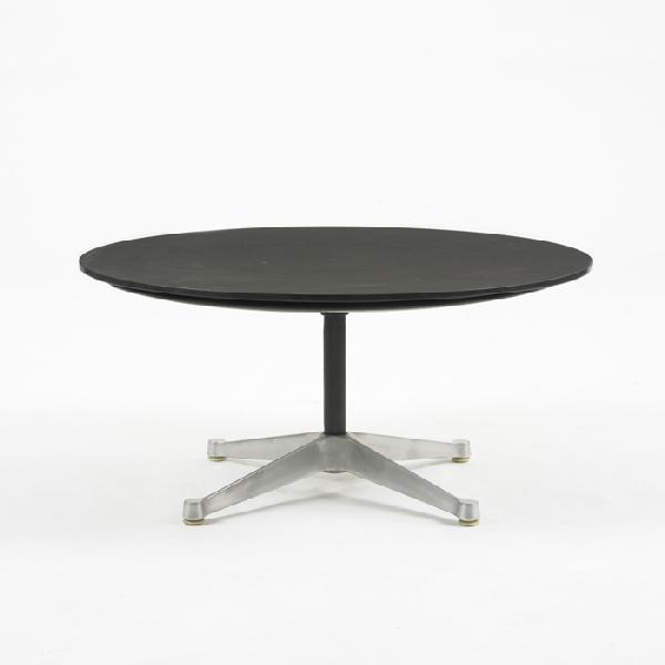 Charles and Ray Eames Aluminum Group coffee table: Charles and Ray Eames Aluminum Group coffee table Herman Miller USA, 1958 slate, aluminum, enameled steel, plastic 36 dia x 16.25 h inches