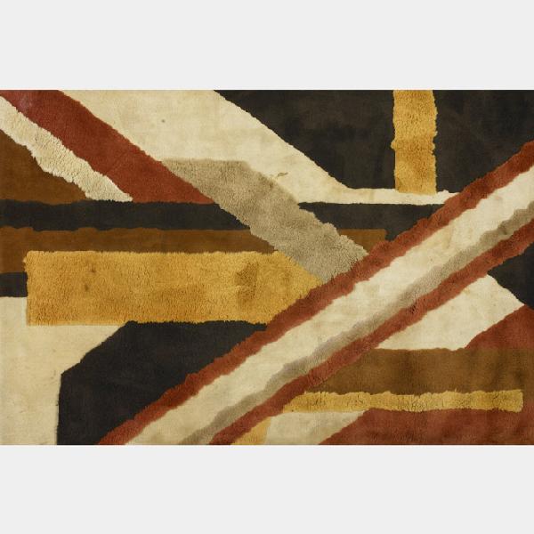 Edward Fields carpet: Edward Fields carpet Edward Fields USA, c. 1975 hand-woven wool 72 w x 108 h inches Signed with stamped manufacturer's mark to reverse: [Edward Fields 100% Vigin Wool Face Copyright Edward Fields Inc.