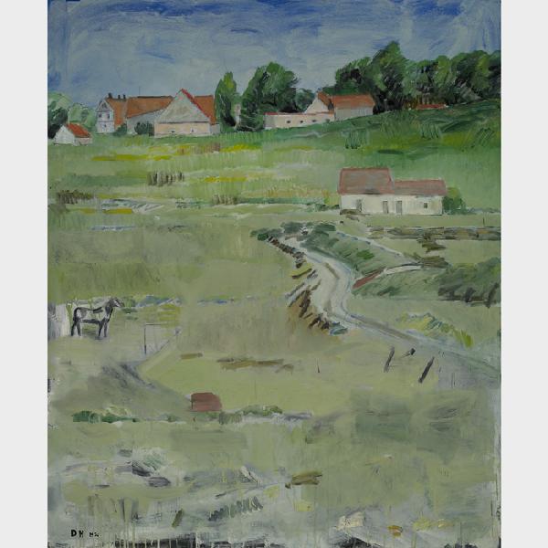 Duncan Hannah Adventure: Duncan Hannah Adventure USA, 1982 oil on canvas 60 h x 49.5 w inches Signed, titled and dated to verso 'Duncan Hannah 7.82'. Signed and dated to lower right 'DH '82'. Provenance: Stefanotti Gallery, N