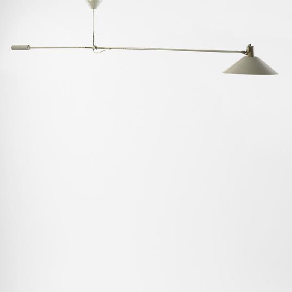 J.J.M. Hoogervorst counterbalance lamp: J.J.M. Hoogervorst counterbalance lamp Anvia The Netherlands, 1957 enameled steel, matte chrome-plated steel 15 w x 70 d x 22 h inches