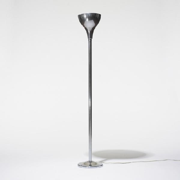 Robert Mallet-Stevens torchiere: Robert Mallet-Stevens torchiere France, c. 1935 chrome-plated steel, chrome-plated brass 12 dia x 69 h inches