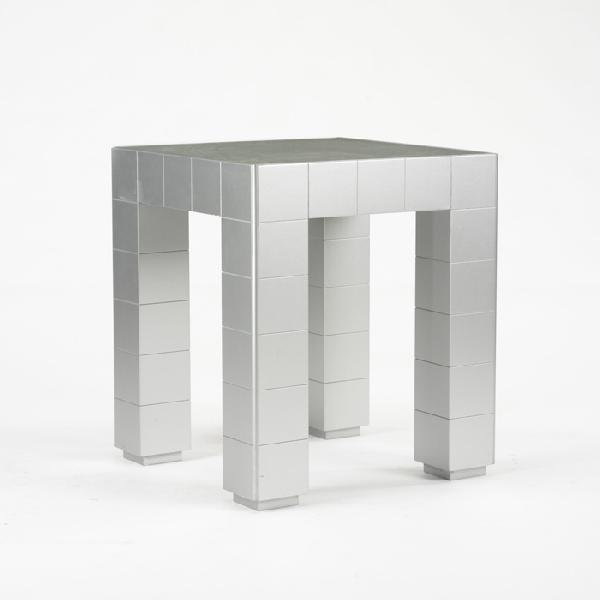 Alessandro Mendini table: Alessandro Mendini table from the Alessi store, Atlanta Italy, 1990 lacquered mdf, glass 28.75 w x 28.75 d x 33 h inches Provenance: Alessi store, Atlanta