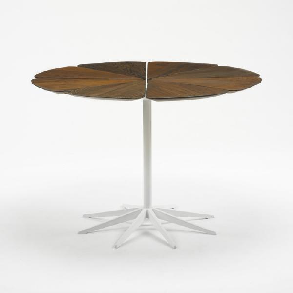 Richard Schultz Petal dining table: Richard Schultz Petal dining table Knoll USA, c. 1965 redwood, enameled steel, enameled aluminum 41.75 dia x 28 h inches