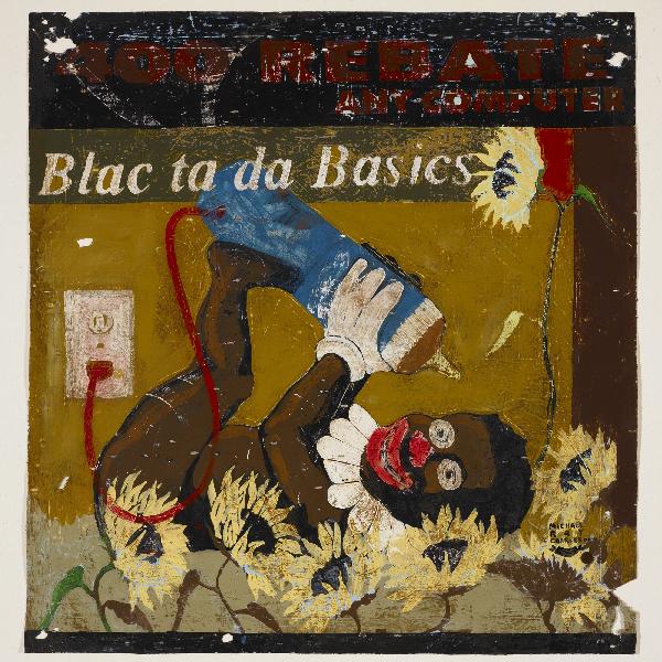 Michael Ray Charles (Forever Free) Blac ta da…: Michael Ray Charles (Forever Free) Blac ta da Basics USA, 2000 acrylic, latex, stain and copper penny on paper 40 h x 38 w inches Signed and dated to lower right 'Michael Ray Charles 00'. Provenance: