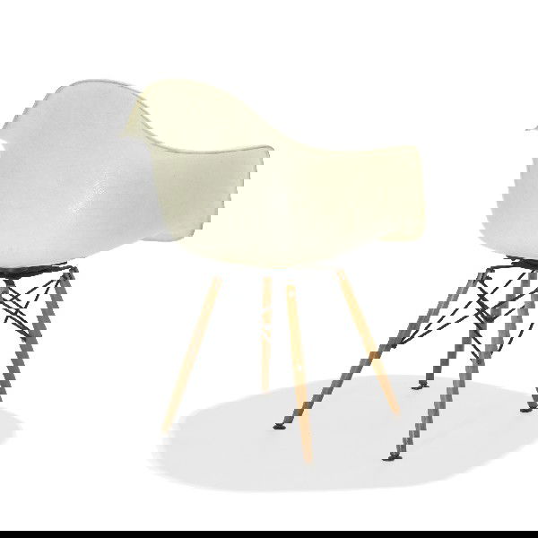 Charles and Ray Eames PAW: Charles and Ray Eames PAW Herman Miller/Zenith Plastics USA, 1950 fiberglass shell with rope edge, birch, enameled steel 25 w x 23 d x 31.25 h inches Signed with decal manufacturer's label to undersid