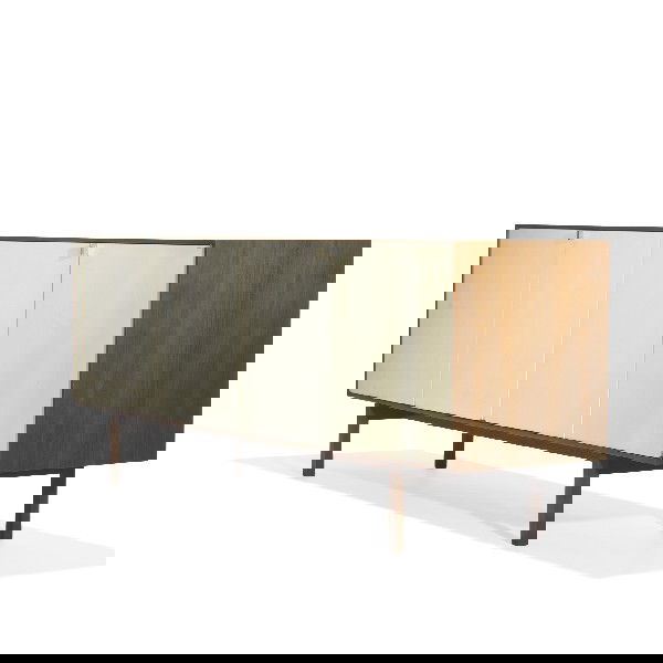 Florence Knoll cabinet: Florence Knoll cabinet Knoll International USA, 1950/c. 1960 walnut, lacquered wood, aluminum 75.5 w x 18.75 d x 28.75 h inches Cabinet features four doors concealing four adjustable shelves and two d