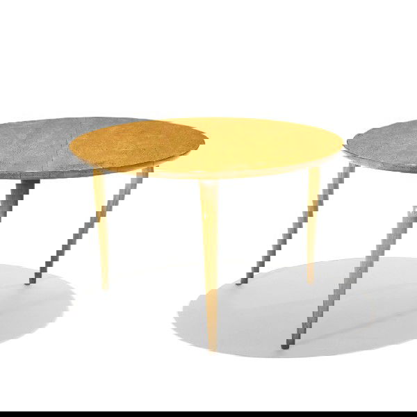 Bruno Mathsson occasional table: Bruno Mathsson occasional table Karl Mathsson Sweden, 1936 bird's-eye maple, steam-bent and laminated beech plywood 17.75 dia x 11.25 h inches Branded signature to underside: [Made in Sweden Designed