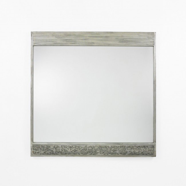 James Mont mirror: James Mont mirror James Mont Designs USA, c. 1960 silver leaf over wood, mirrored glass 60 w x 60 h inches