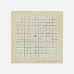 Paul Sharits, Untitled (Abstract): Paul Sharits Untitled (Abstract) 1966 graphite and chalk on paper 8.5 h × 8.5 w in (22 × 22 cm) Dated and inscribed to lower edge '1966 for dagny, lady of light, love, Paul'. This