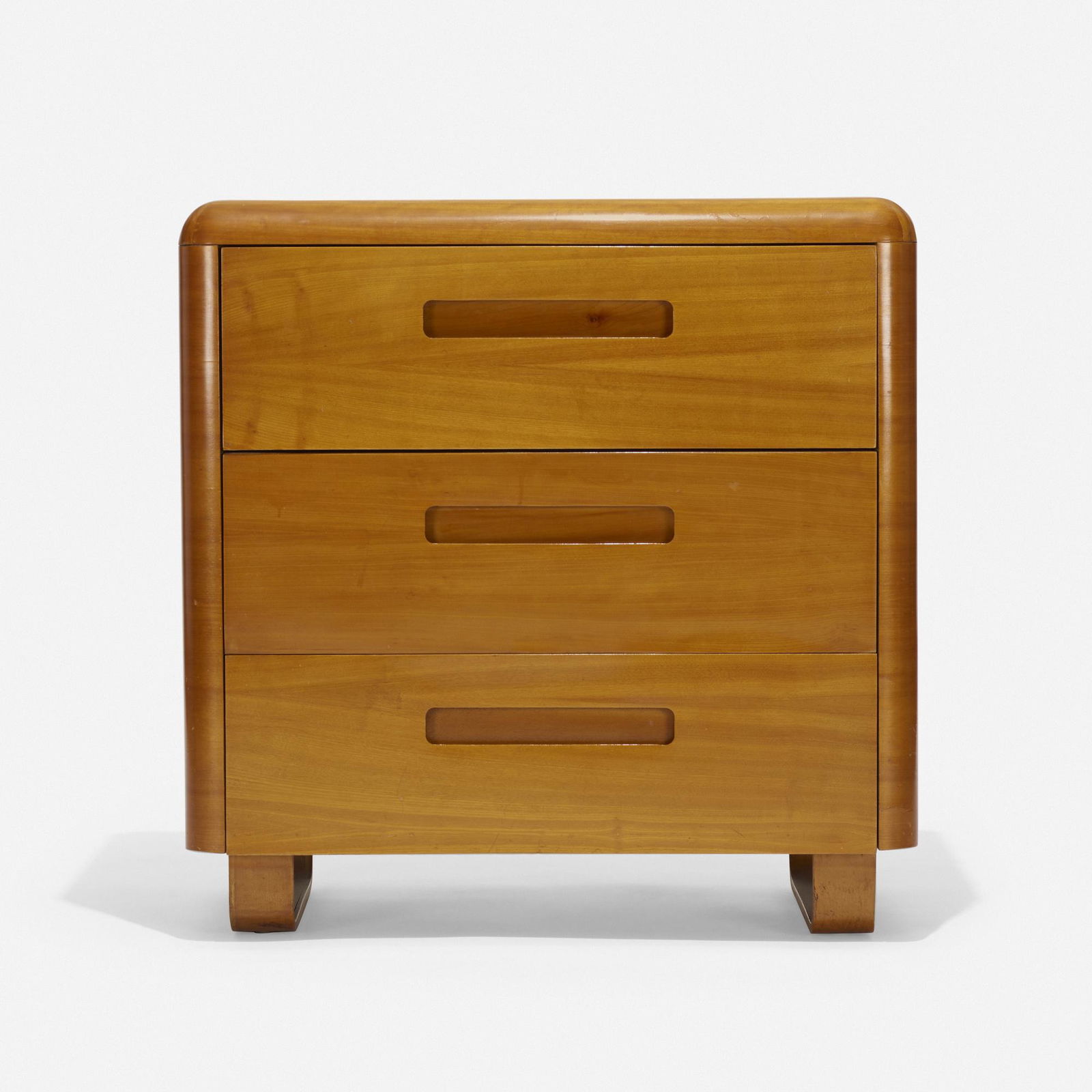 Paul Goldman, Cabinet: Paul Goldman Cabinet Plymold CorporationUSA, c. 1945walnut plywood 33.25 h × 33 w × 19 d in (84 × 84 × 48 cm) Cabinet features three drawers. Liter