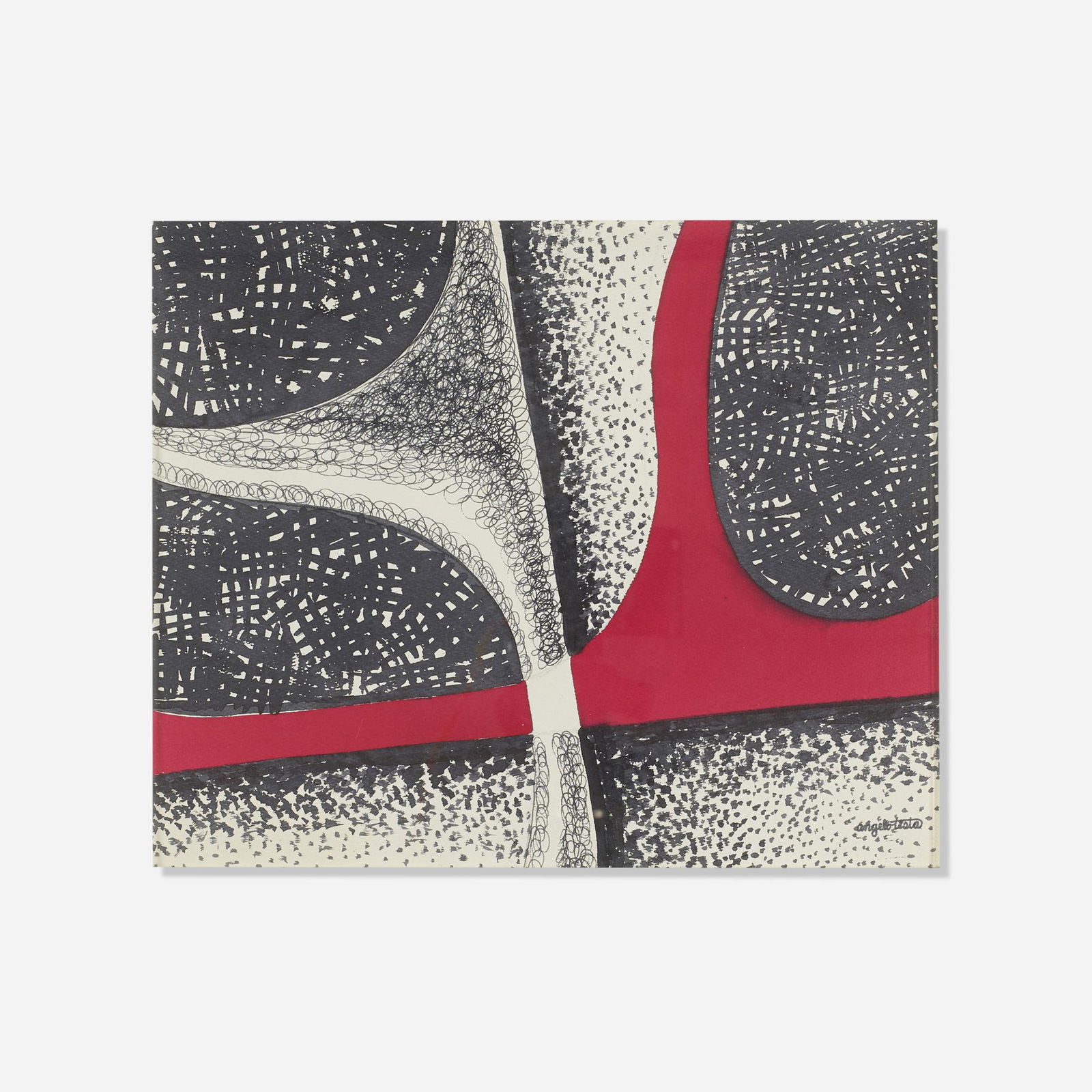 Angelo Testa, Untitled: Angelo Testa Untitled USA, c. 1950ink on paper 12 h × 15 w in (30 × 38 cm) Signed to lower right 'Angelo Testa'. This work will ship from Wright in Chicago, Ill