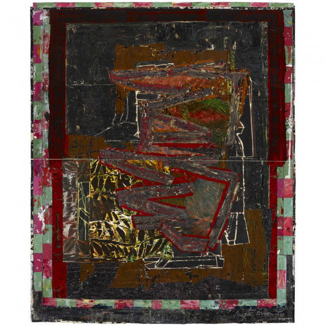 Mick Moon Approach Work: Mick Moon Approach Work 1986 monotype with paper and calico collage 72.5 h x 59.5 w inches This work is from the edition published by Waddington Graphics. Provenance: Waddington Graphics, London | Pri