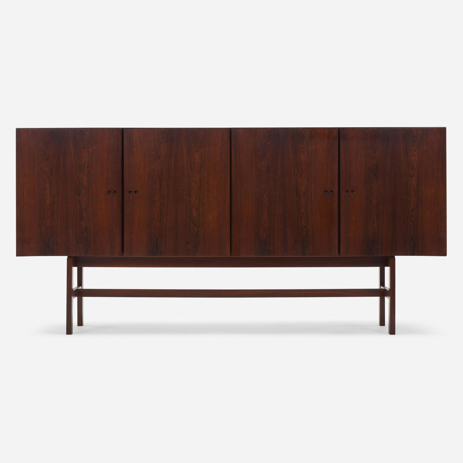 Arne Vodder, Cabinet: Arne Vodder Cabinet Sibast MoblerDenmark, c. 1965rosewood 41.75 h × 86.5 w × 18 d in (106 × 220 × 46 cm) Cabinet features four doors concealing five drawers, five