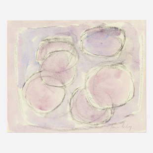 James Lechay, Circles: James Lechay Circles watercolor and charcoal on paper 9.875 h × 12.125 w in (25 × 31 cm) Signed to lower right 'James Lechay'. This work will ship from Rago in