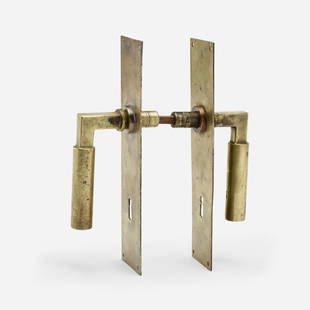 Walter Gropius and Adolf Meyer, door handles, pair: Walter Gropius and Adolf Meyer door handles, pair S.A. Loevy1923nickel-plated brass 9.875 h × 2.375 w in (25 × 6 cm) This work will ship from LAMA in Los