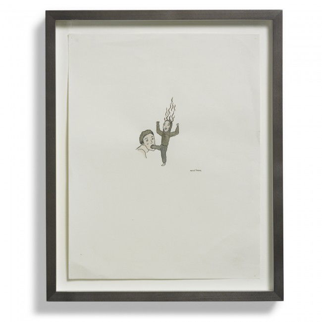 Marcel Dzama untitled: Marcel Dzama untitled Canada, 1997 ink and watercolor on paper 12.5 h x 9.75 w inches Signed to center 'Marcel Dzama'.