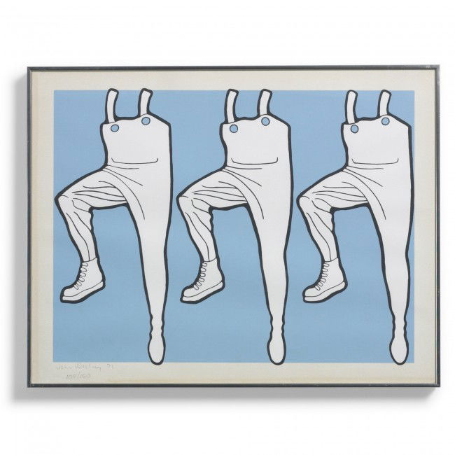 John Wesley What's Going on in the Hall: John Wesley What's Going on in the Hall USA, 1971 lithograph on paper 14 h x 18 w inches Signed, dated and numbered to lower margin 'John Wesley 71 109/150'. This work is number 109 from the edition o