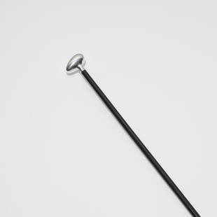 Nanna Ditzel walking stick: Nanna Ditzel walking stick Georg Jensen Denmark, c. 1958 sterling silver, lacquered wood 3 w x 1.5 d x 33.5 h inches Signed with impressed manufacturer's mark to handle: [P10 Denmark Dess. ND