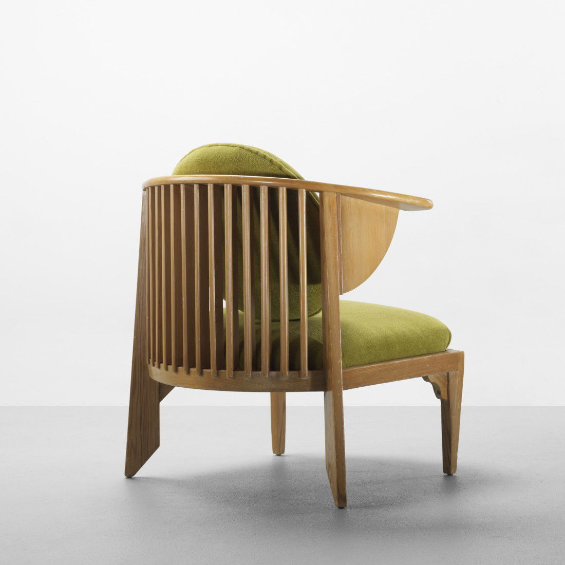 Frank Lloyd Wright chair from the Laurent House: Frank Lloyd Wright chair from the Laurent House, Rockford, Illinois USA, 1949 cypress, upholstery 29.5 w x 26 d x 31 h inches Literature: Frank Lloyd Wright: Interiors and Furniture, Heinz, pg. 202 il