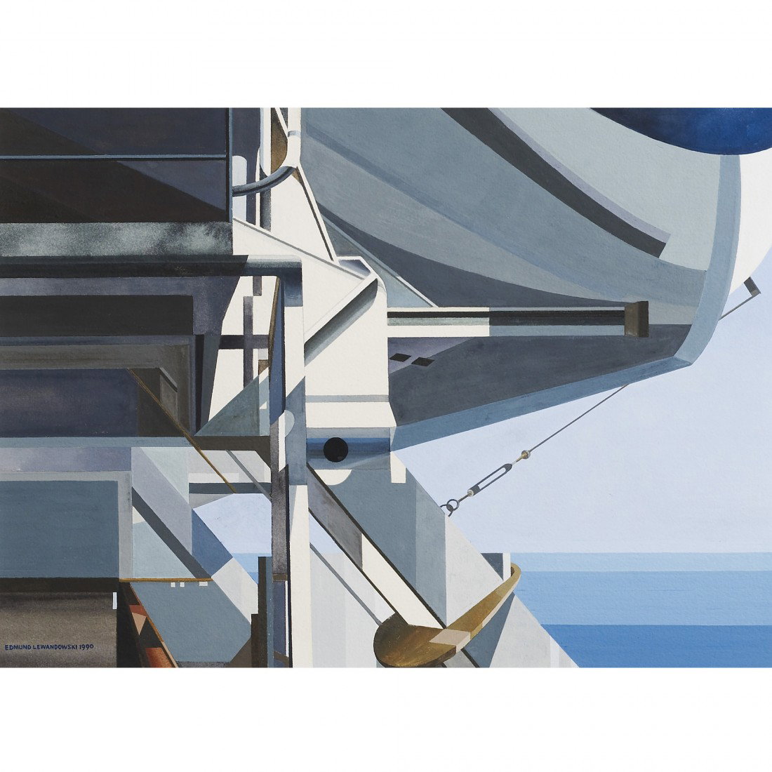 Edmund Lewandowski Life Boat Station No. 1: Edmund Lewandowski Life Boat Station No. 1 USA, 1990 gouache and watercolor on paper 19 h x 26 w inches Signed and dated to lower left 'Edmund Lewandowski 1990'. Provenance: Keogh & Riehlman Fine Art,