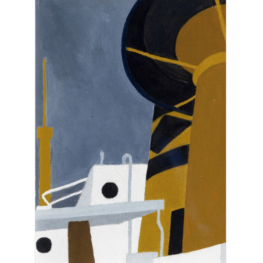 Robert Herrmann Ship Stacks: Robert Herrmann Ship Stacks USA oil on board 10.5 h x 8 w inches