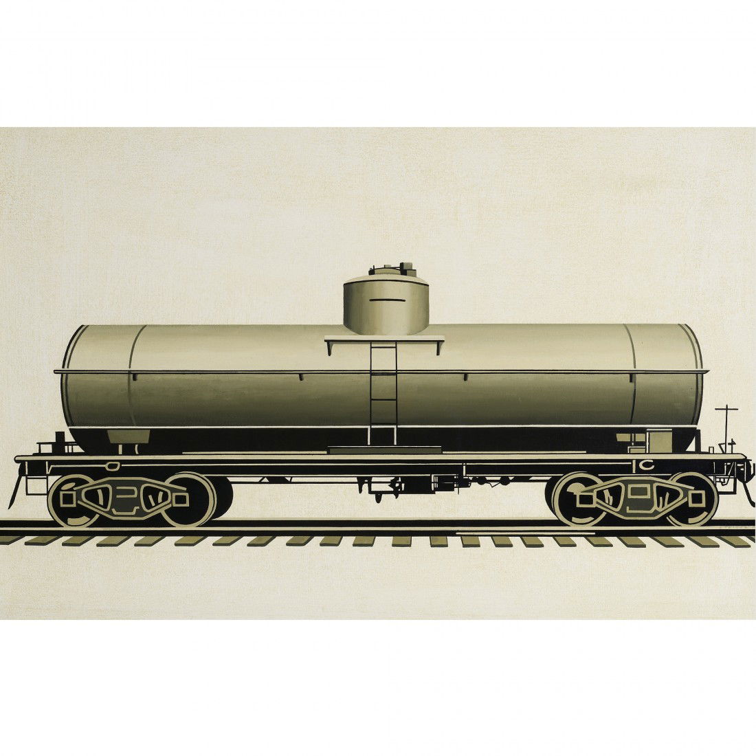 William Steiger Railway Tanker: William Steiger Railway Tanker USA, 1999-2001 oil on canvas 20 h x 30 w inches Signed, titled and dated to reverse 'William Steiger Railway Tanker 1999-2001'.