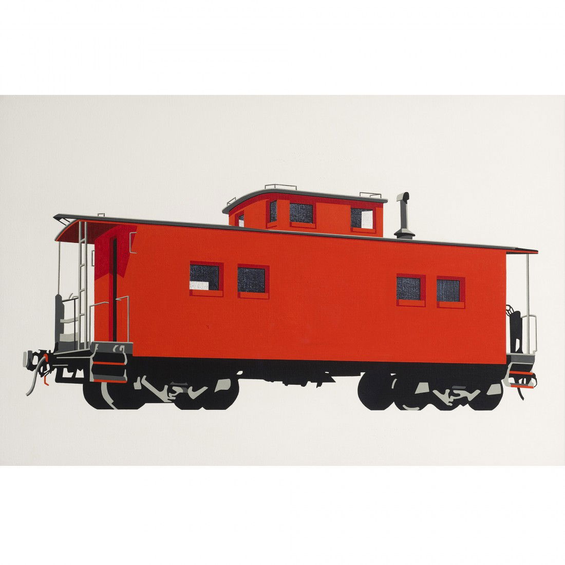 William Steiger Caboose: William Steiger Caboose USA, 2006 oil on linen 20 h x 30 w inches Signed, titled and dated to reverse 'William Steiger Caboose 2006'.