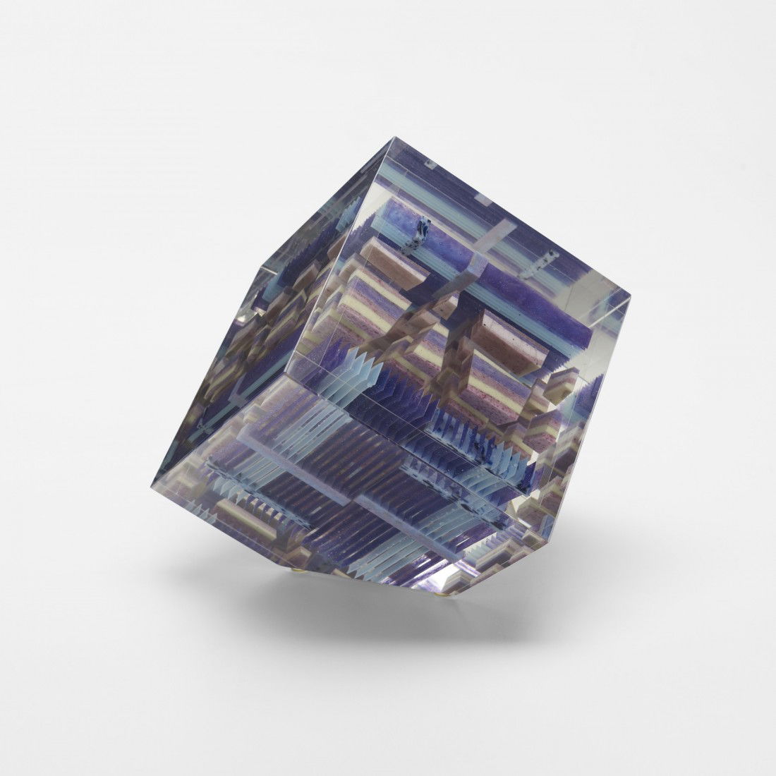 Jon Kuhn untitled from the Louie Cube series: Jon Kuhn untitled from the Louie Cube series USA, 1988 glass 9.5 h x 10 w inches Incised signature and date to underside 'Jon Kuhn 1988'.