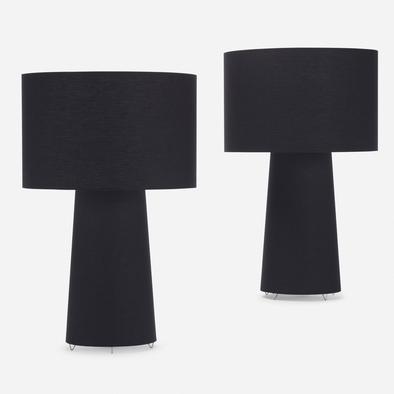 Marcel Wanders, Big Shadow table lamps, pair: Marcel Wanders Big Shadow table lamps, pair CappelliniThe Netherlands / Italy, 1998linen 35.75 h × 22 dia in (91 × 56 cm) Nylon studio label to base of each example 'Wanders