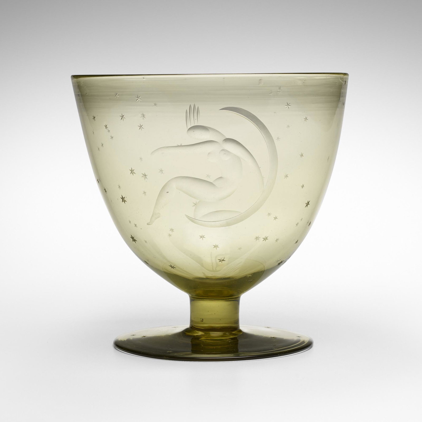 Guido Balsamo Stella, Chalice: Guido Balsamo Stella Chalice S.A.L.I.R. Italy, 1930-32 copper wheel-engraved glass 8.25 h × 8.25 dia in (21 × 21 cm) Literature: Venetian Art Glass 1840-197