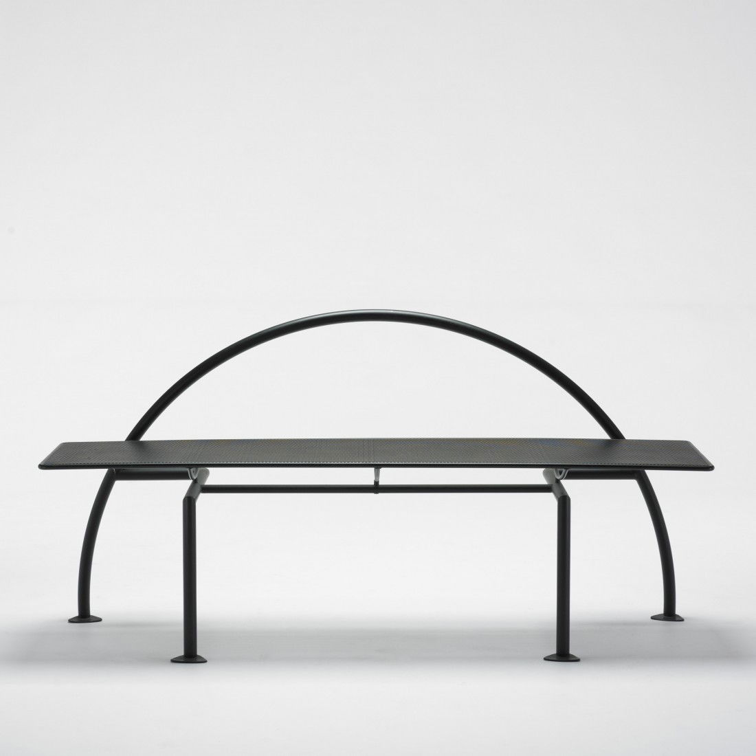 Mario Botta bench: Mario Botta bench Alias Italy, 1985 enameled steel 59 w x 18.6 d x 30 h inches