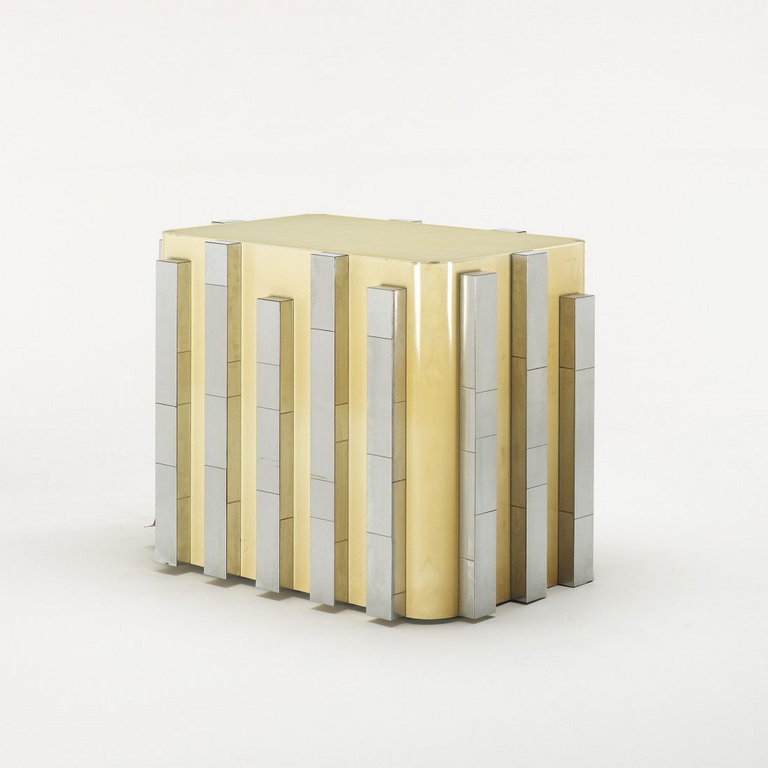 Paul Evans Cityscape table base: Paul Evans Cityscape table base Paul Evans Studio USA, c. 1970 laminate, chrome-plated steel 34.5 w x 23 d x 27.5 h inches