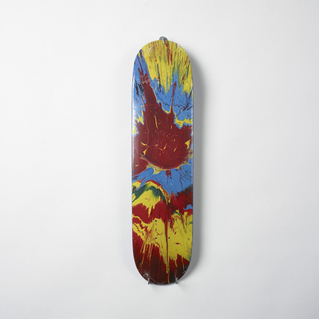 Damien Hirst Spin (red) skateboard deck: Damien Hirst Spin (red) skateboard deck Supreme United Kingdom, 2009 acrylic, transfer-printed plywood 8 w x 2.5 d x 31 h inches