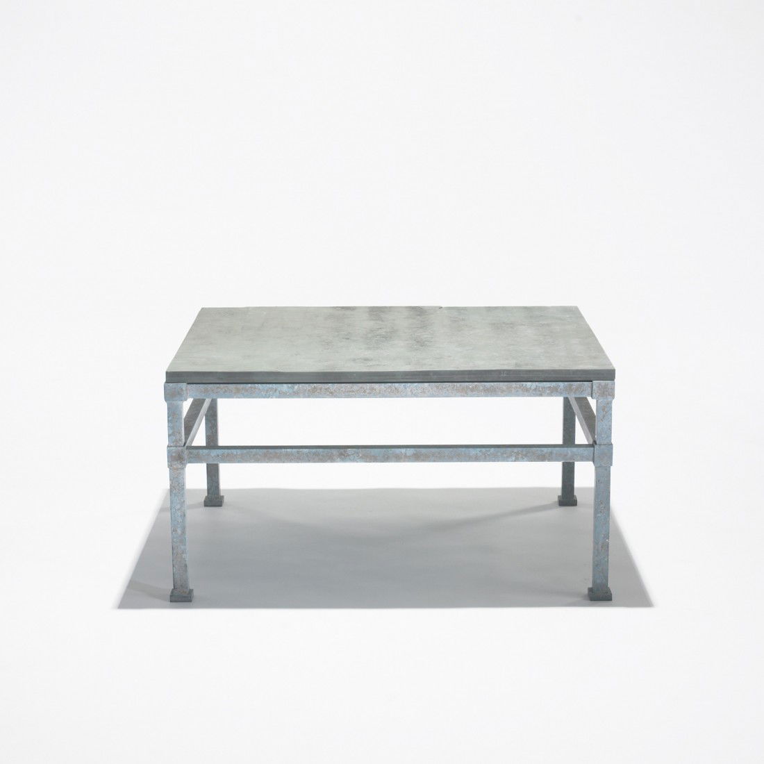 Hugh Newell Jacobsen occasional table from Windsor: Hugh Newell Jacobsen occasional table from Windsor I, Vero Beach, Florida Wissel Construction USA, 1997 aluminum with bronze patina, slate 30 w x 24 d x 16 h inches Provenance: Mr. and Mrs. David Well