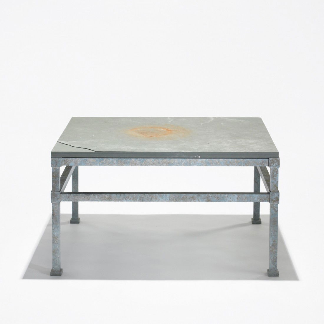 Hugh Newell Jacobsen occasional table from Windsor: Hugh Newell Jacobsen occasional table from Windsor I, Vero Beach, Florida Wissel Construction USA, 1997 aluminum with bronze patina, slate 30 w x 24 d x 16 h inches Provenance: Mr. and Mrs. David Well