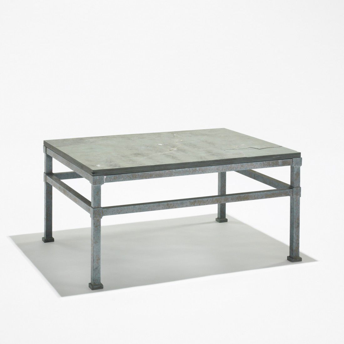 Hugh Newell Jacobsen occasional table from Windsor: Hugh Newell Jacobsen occasional table from Windsor I, Vero Beach, Florida Wissel Construction USA, 1997 aluminum with bronze patina, slate 30 w x 24 d x 16 h inches Provenance: Mr. and Mrs. David Well
