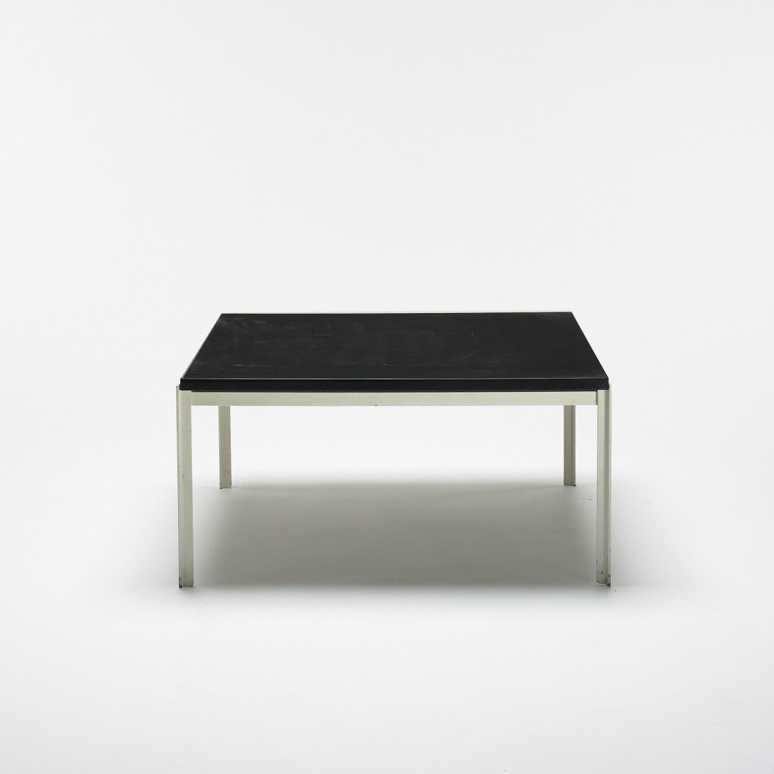 Florence Knoll occasional table: Florence Knoll occasional table Knoll Associates USA, 1952 laminate, enameled steel 30 w x 30 d x 15 h inches