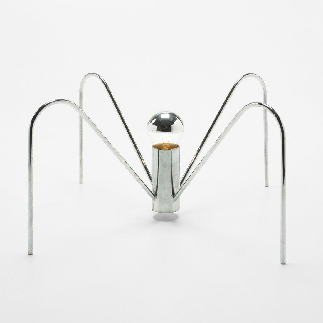 Yonel Lebovici LEM table lamp: Yonel Lebovici LEM table lamp France, 1969 chrome-plated steel 19.25 dia x 8.75 h inches Literature: Space Age Lights, Sgalippa, pg. 90