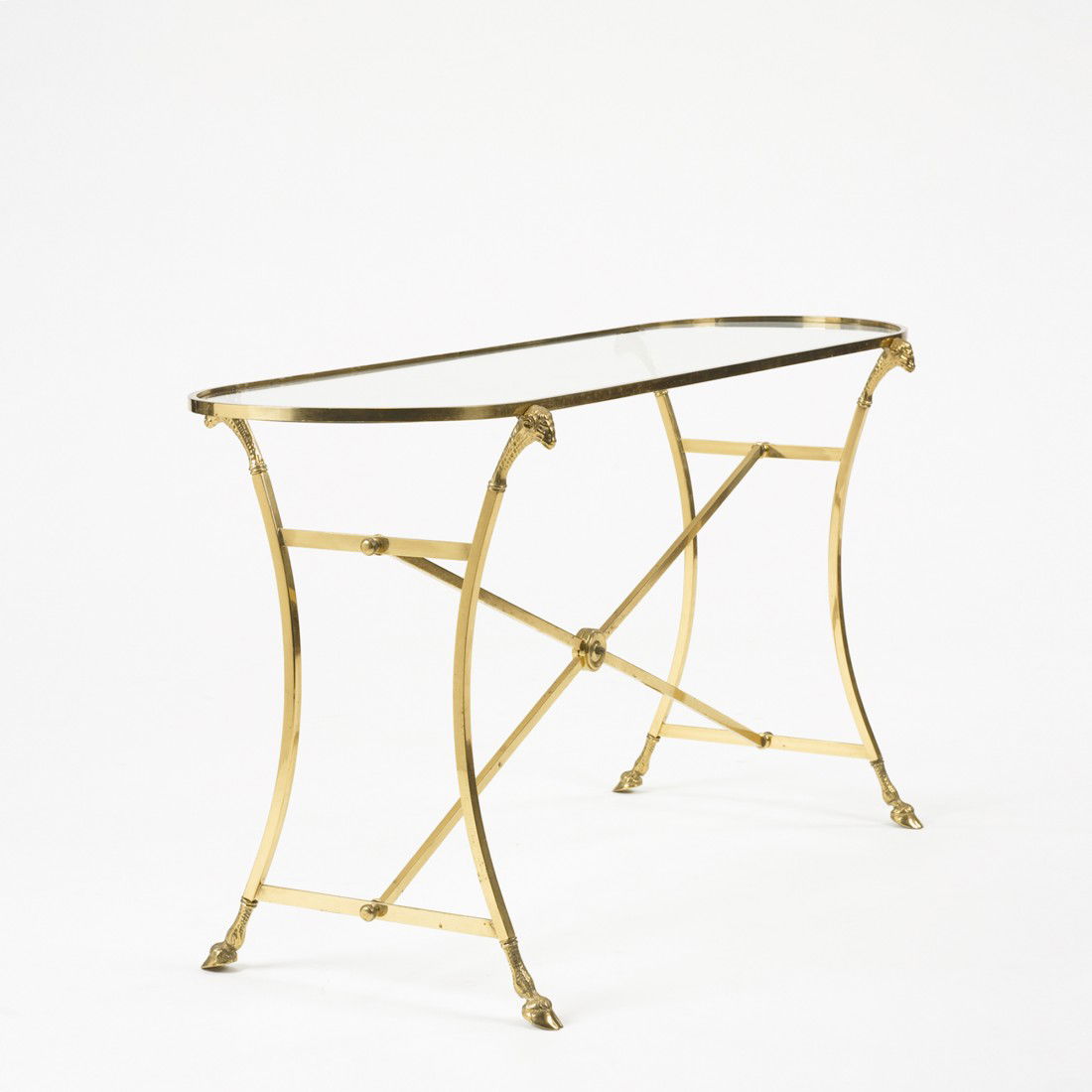 Maison Jansen, attribution console: Maison Jansen, attribution console France, c. 1965 brass, glass 55 w x 18.5 d x 27.5 h inches