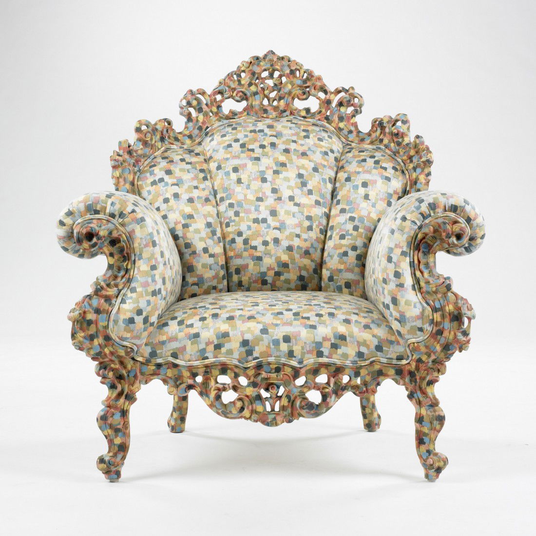 Alessandro Mendini Proust armchair: Alessandro Mendini Proust armchair Cappellini Italy, 1978/c. 2000 upholstery, painted wood 40 w x 35 d x 42.5 h inches