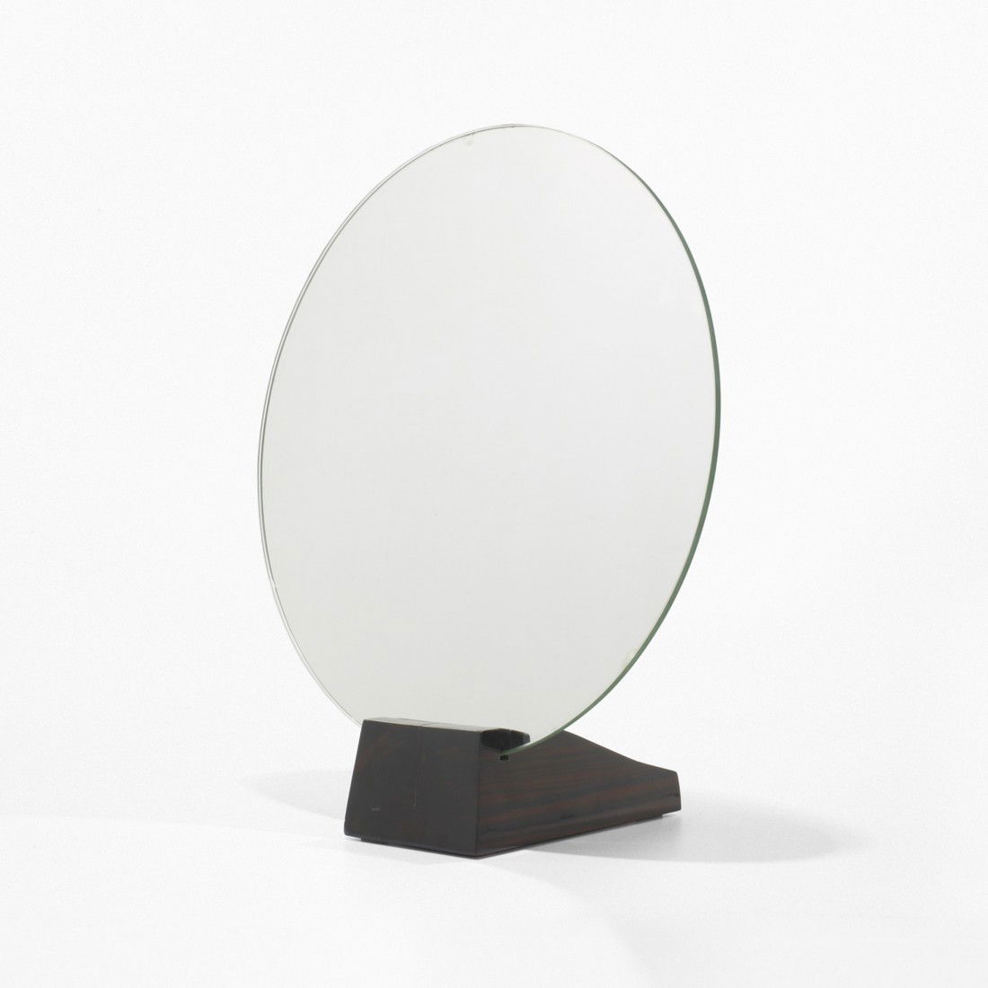 Jacques-Emile Ruhlmann table mirror: Jacques-Emile Ruhlmann table mirror France macassar ebony, mirrored glass 15.75 w x 8 d x 17.75 h inches Incised signature to underside: [Ruhlmann]. Literature: Ruhlmann: Master of Art Deco, Camard, p