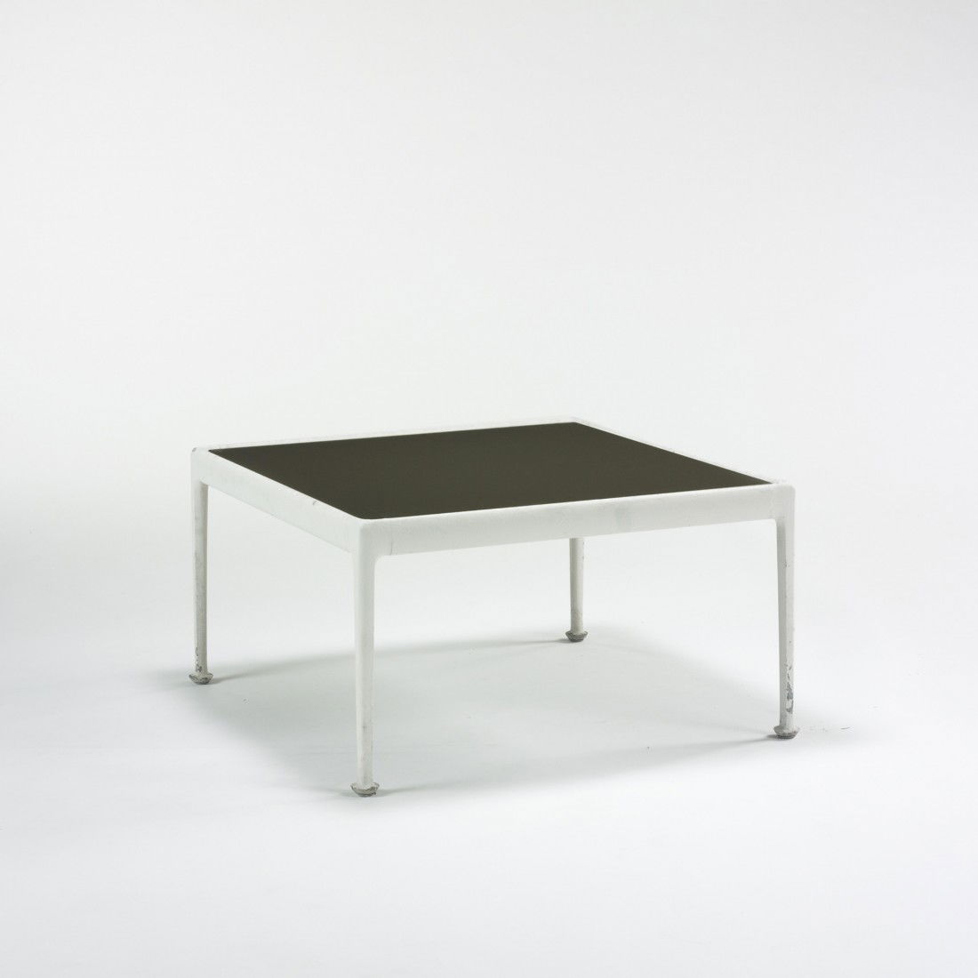 Richard Schultz Leisure collection coffee table: Richard Schultz Leisure collection coffee table Knoll USA, c. 1966 enameled aluminum, laminate 28 w x 28 d x 15.75 h inches