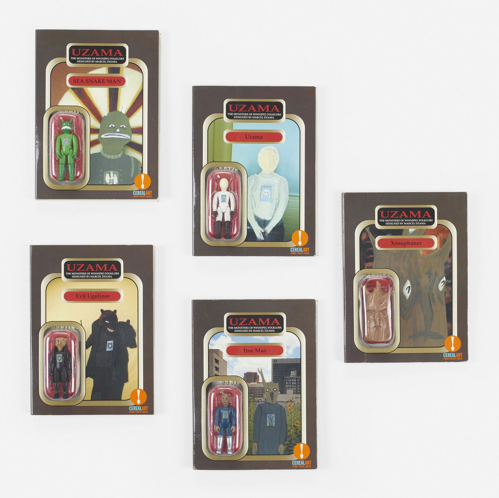 Marcel Dzama, Uzama figurines, set of five (1 of 3)