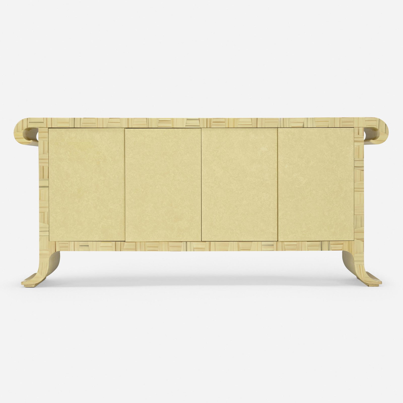 Alessandro Gabrielli Gambalonga, Credenza: Alessandro Gabrielli Gambalonga Credenza Baker Furniture Italy, c. 1980 laminate over wood 34.5 h × 76 w × 19.25 d in (88 × 193 × 49 cm) Credenza features two sets