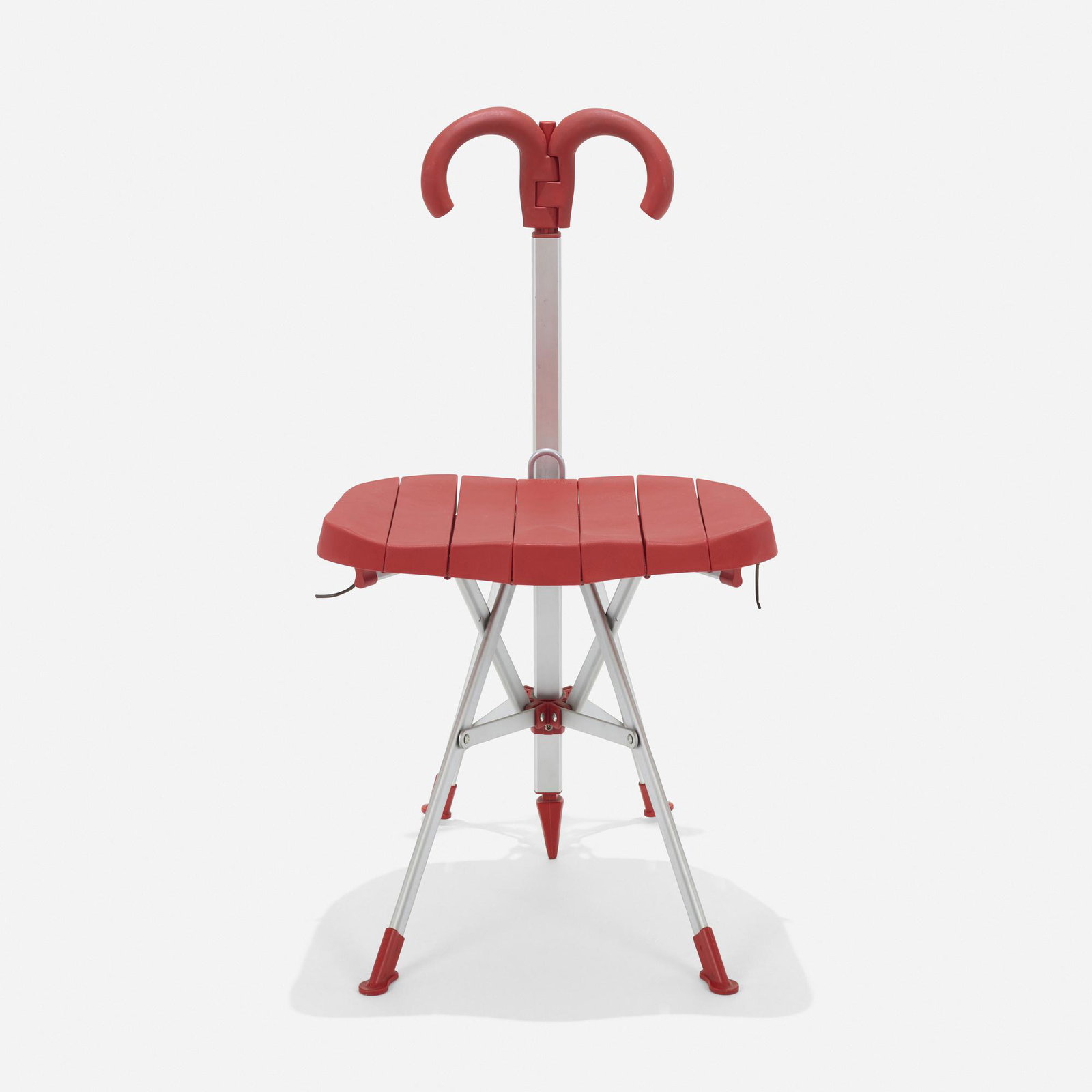 Gaetano Pesce, Umbrella chair: Gaetano Pesce Umbrella chair Zerodisegno Italy, 1992 molded plastic, aluminum 31.5 h × 17.75 w × 20.75 d in (80 × 45 × 53 cm) Molded manufacturer's mark to seat 'Um