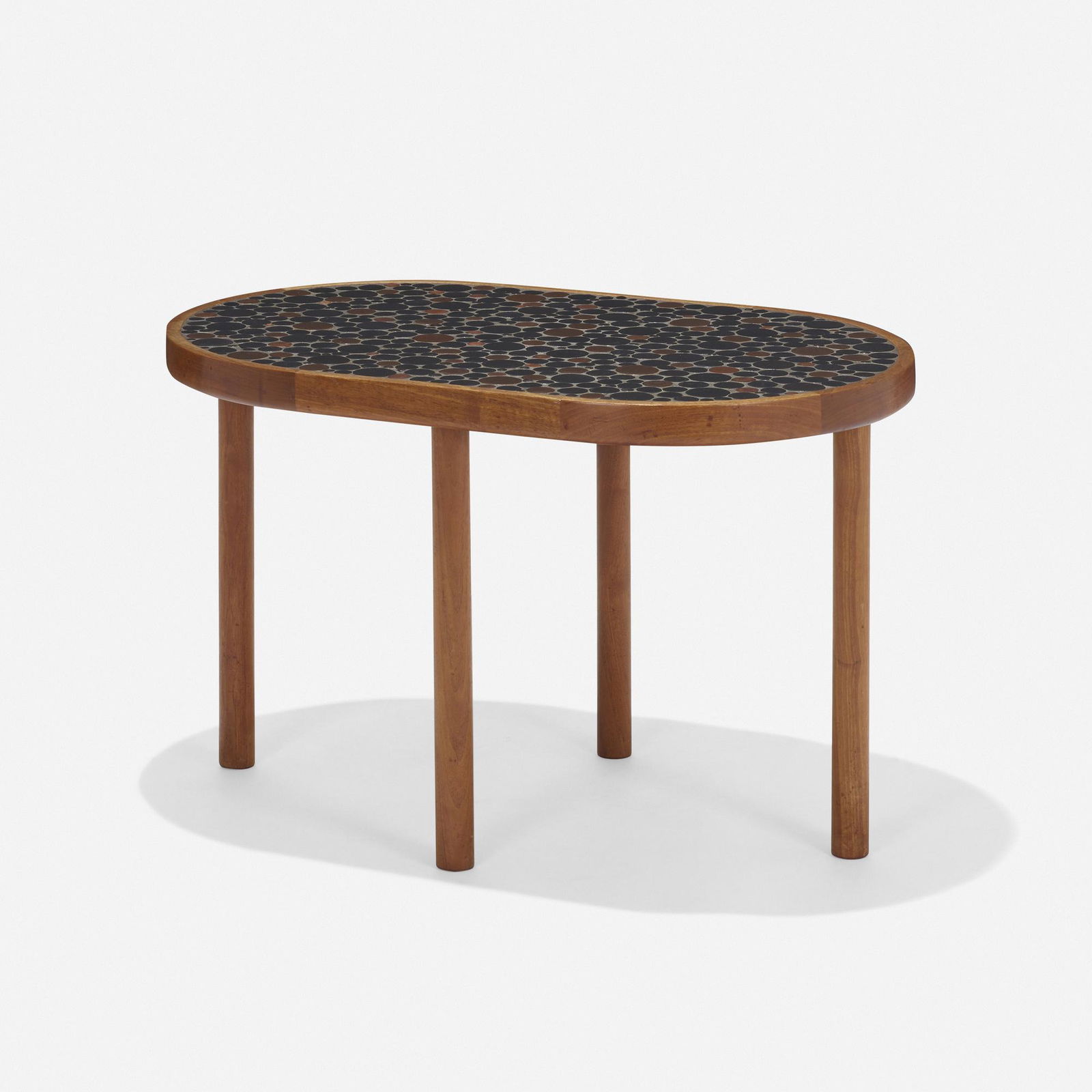 Gordon and Jane Martz, Coffee table: Gordon and Jane Martz Coffee table Marshall StudiosUSA, c. 1965walnut, ceramic tile 20 h × 31.5 w × 20 d in (51 × 80 × 51 cm) This work will ship fro