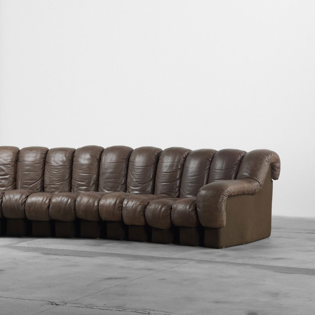 Berger, Peduzzi-Riva & Ulrich DS 600 Organic sofa: Ueli Berger, Eleanora Peduzzi-Riva and Heinz Ulrich DS 600 Organic sofa De Sede Switzerland, 1970 leather, upholstery 187 w x 37.5 d x 28.75 h inches