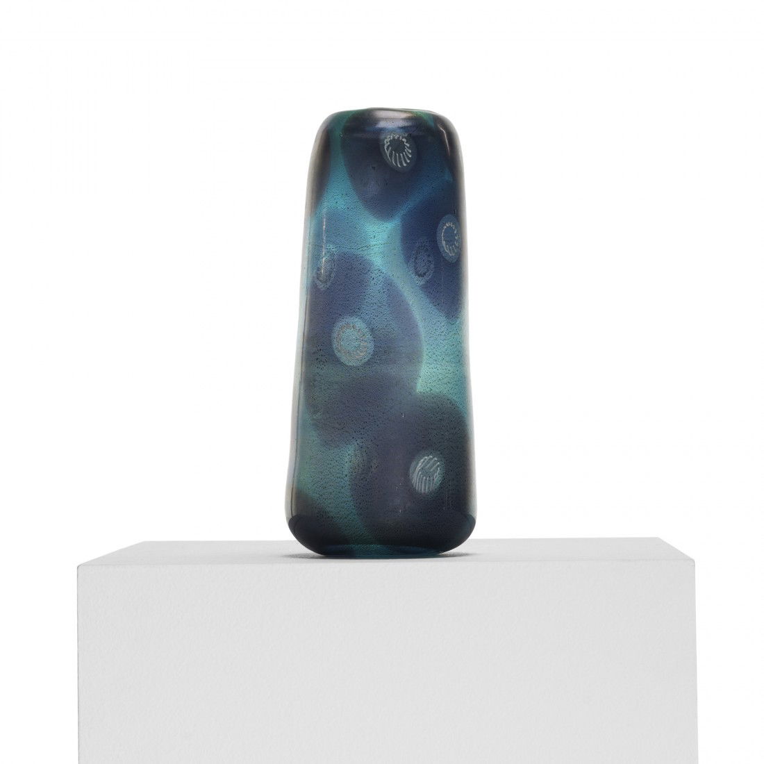 Giulio Radi vase: Giulio Radi vase AVEM Italy, c. 1950 glass with internal murrine decoration 3.75 dia x 9 h inches Provenance: Acquired from Kenneth Lesko by the present owner