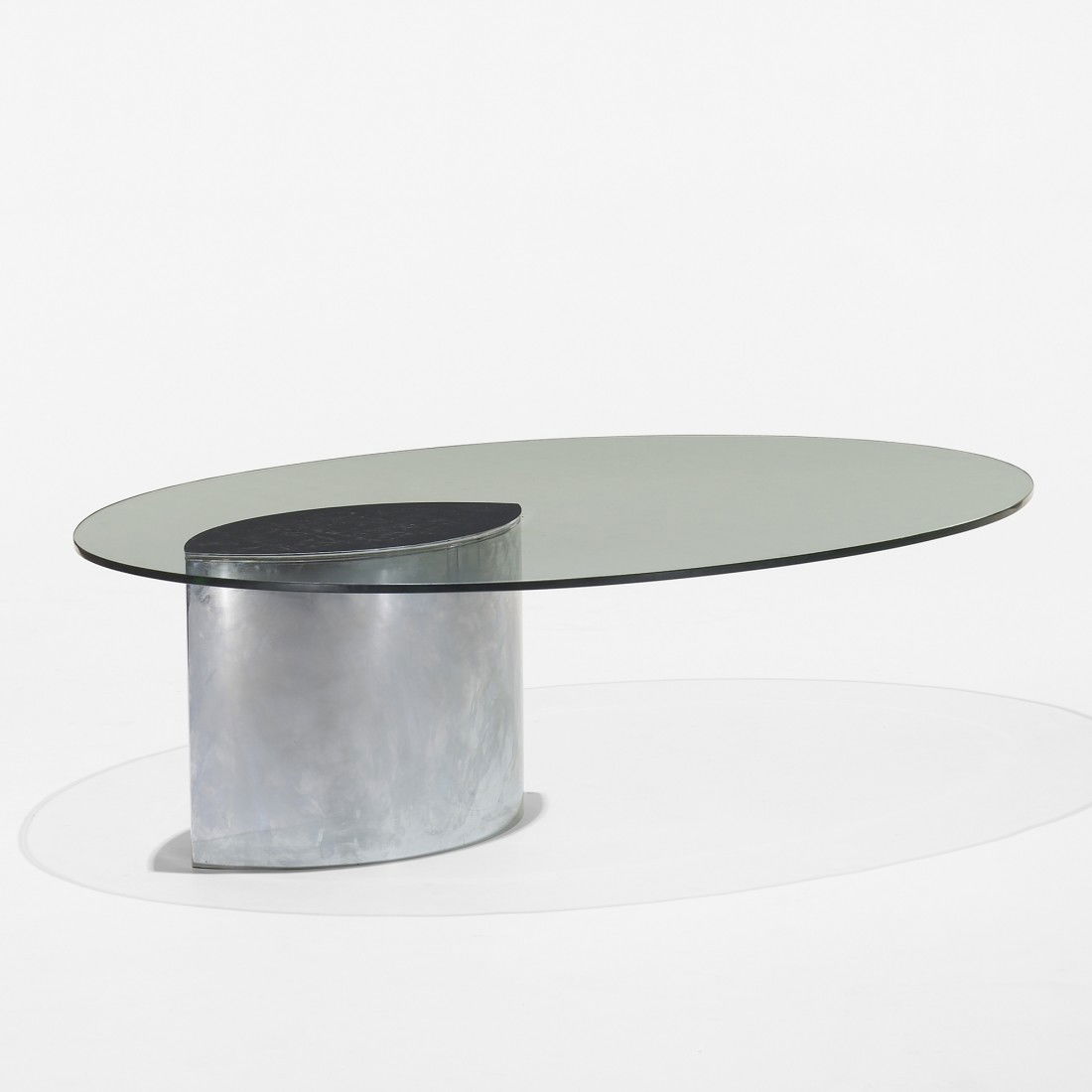 Cini Boeri coffee table: Cini Boeri coffee table Knoll International Italy, 1972 glass, chrome-plated steel 59 w x 43 d x 16.5 h inches Literature: Knoll: A Modernist Universe, Lutz, ppg. 186-187