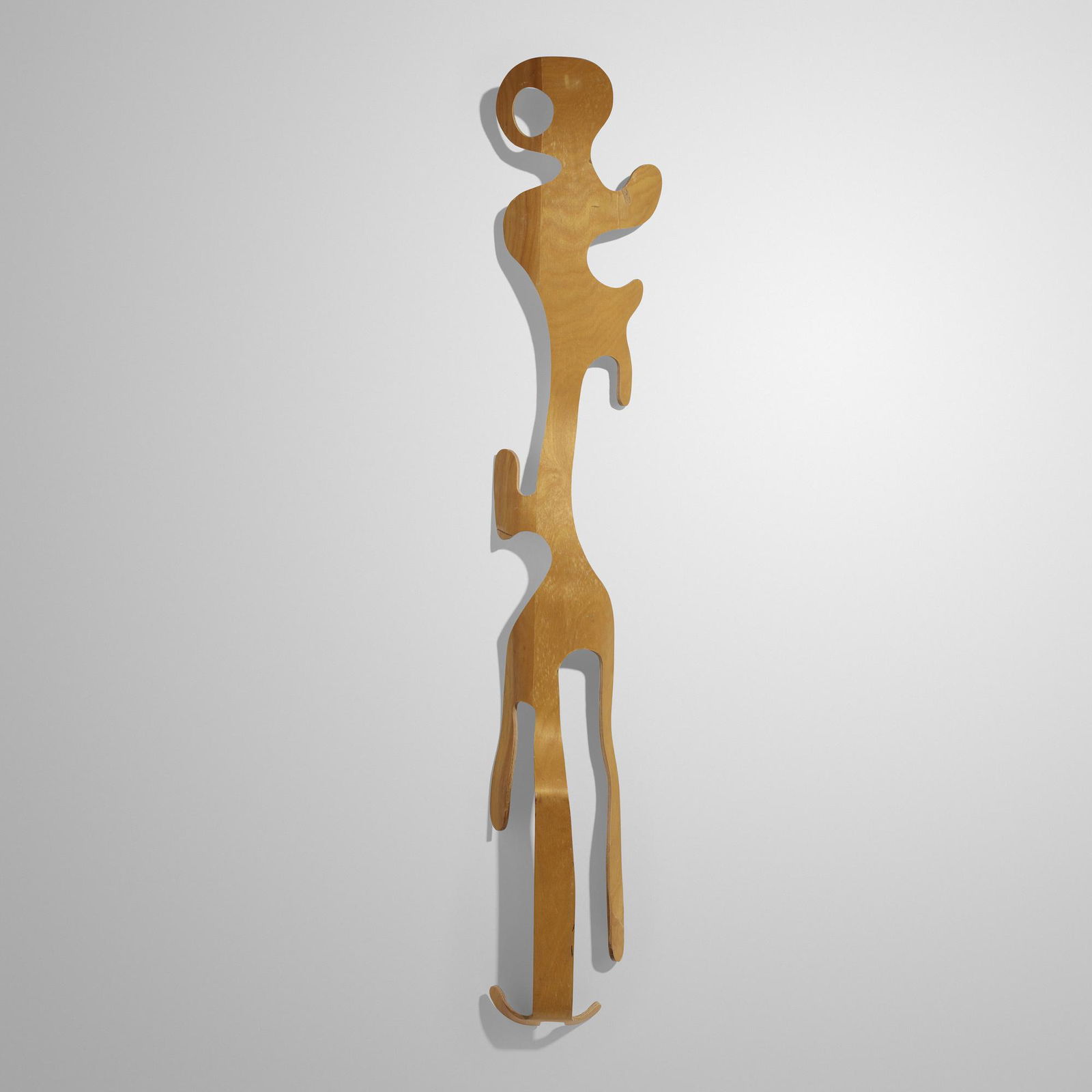 Ray Eames, Unique and Important Splint Sculpture: Ray Eames Unique and Important Splint Sculpture Evans ProductsUSA, c. 1963douglas fir plywood, birch 42 h × 8 w × 4 d in (107 × 20 × 10 cm) The outline of this un